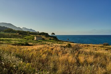 Beautiful view of the sea in Scopello, Sicily, Italy