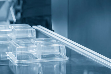 The box container part manufacturing process by injection machine.