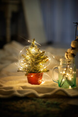 christmas tree decorations with lights