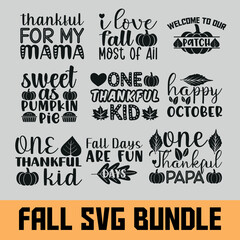 Design of Halloween fall bundle background with halloween texts, black and orange texts