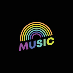 Colorful Music Logo Design Template Vector