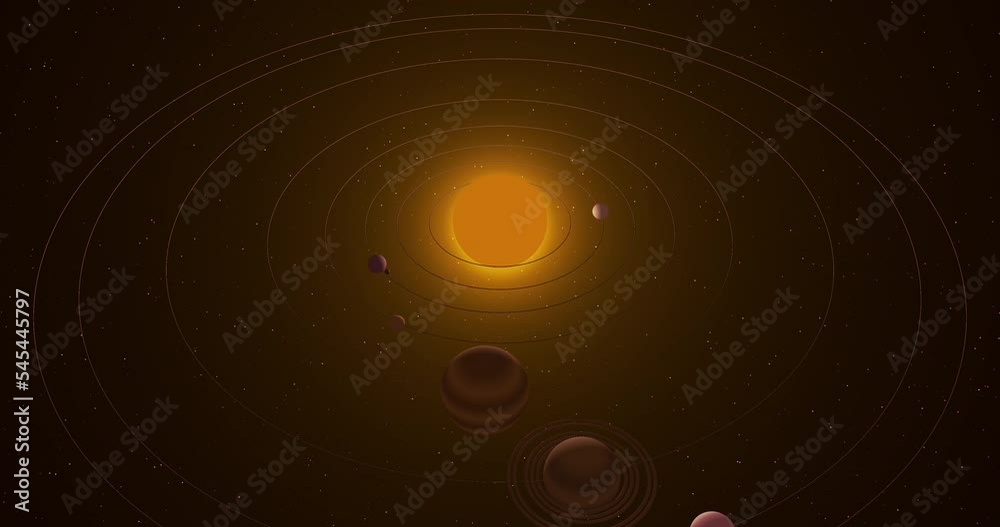 Canvas Prints 3D rendering of solar system with planets revolving around the Sun