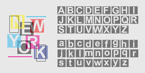 Urban Fashion font Alphabet letters text words for logo banner, brand typography typeface upper case lower case  graphic design vector