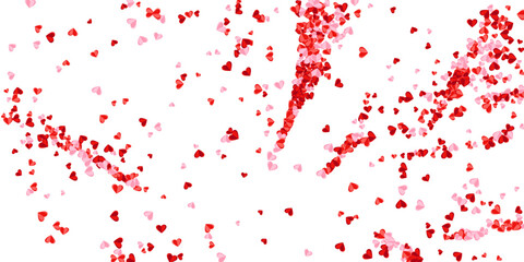 Paper cut rosy heart shapes flying background design. Mother's Day gift decor. Greeting card