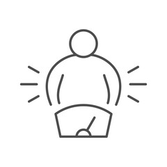 Person with extra weight line icon