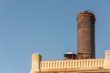 Old abandoned historic brick brewery in Budapest, Hungary