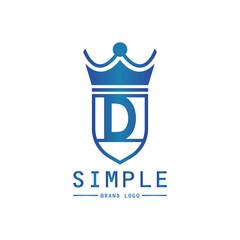 Letter D crown team logo