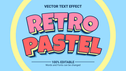 Fototapeta premium 3d retro pastel color text effect