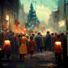 christmas street celebration