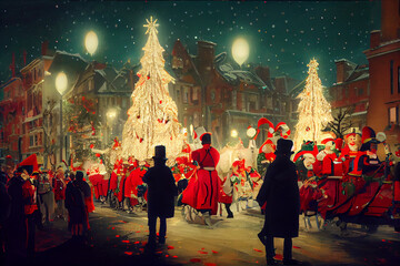 christmas street celebration