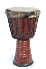 Fototapeta na wymiar traditional african drum djembe isolated on white background