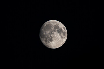Hunter's moon. Super full Moon. Super bright full moon with dark background.