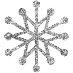 Silver Gold Glitter Snowflake