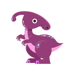 Vector flat illustration. Dinosaur cartoon. Cute illustration for kids. Design element.