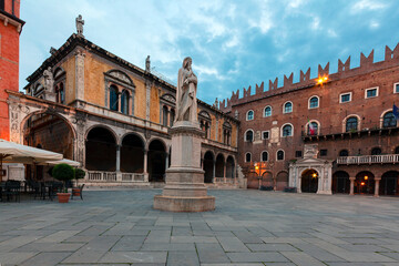 View of Piazza dei Signori in Verona, Italy. Verona is a popular tourist destination of Europe.