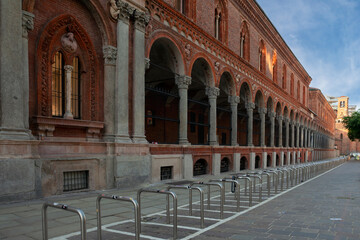 Naklejka premium Facade of the building Via Festa del Perdono, University of Milan