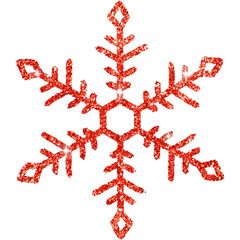 Red Gold Glitter Snowflake