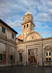 Fototapeta na wymiar The church of San Giovanni Evangelista in Venice on a summer morning.