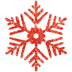 Red Gold Glitter Snowflake