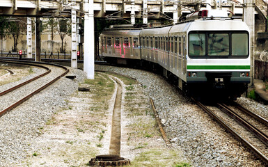 Veículo de transporte urbano conhecido como metrô ou transporte ferroviário metropolitano...
