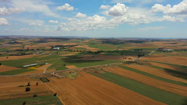 Aerial view of an arable land in Turkey