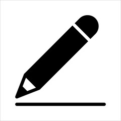 Pen icon vector illustration on white background. color editable