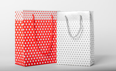 Gift Paper Bags Set Isolated White background