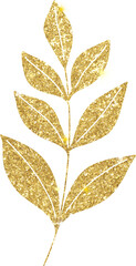 Gold Glitter Leaf