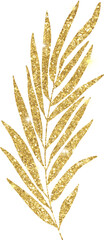 Gold Glitter Leaf