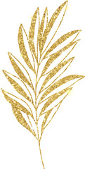 Gold Glitter Leaf