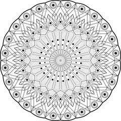 Mandala flower adult coloring page.Out line mandala