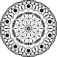 Mandala flower adult coloring page .Out line mandala