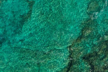 Fototapeta premium Caribbean green sea from above