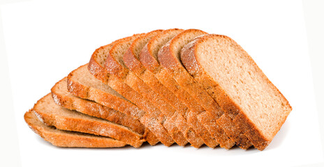 sliced â€‹â€‹bread isolated on white background
