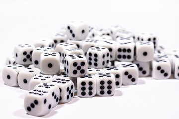 White dice isolated on white background
