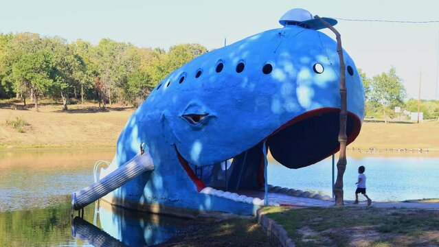 Sunny view of the Blue Whale of Catoosa