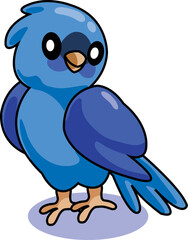 Cute blue bird isolated on a white background