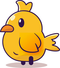 Cute yellow bird isolated on a white background