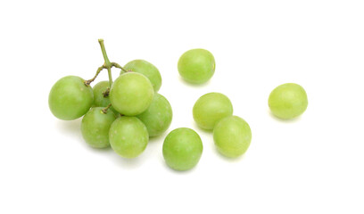 Green grape bunch isolated on white background