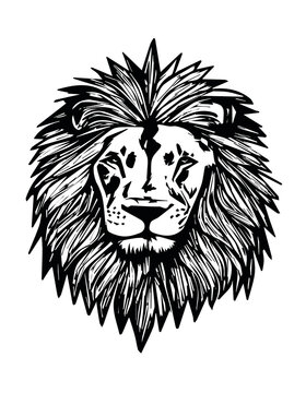 lion head logo black and white in jpg file format.