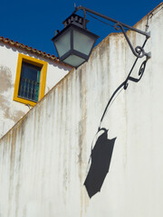 Lantern on a street in a Portuguese village
