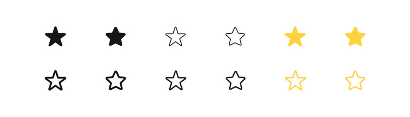 Star icon. Christmas star symbol. Shine stars sign set. Vector sign.