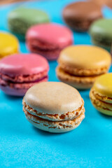 tasty colorful macaroons 