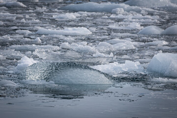 Close-up view of an ice block structure © fabienne