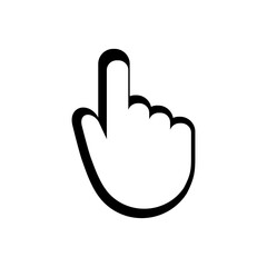 Hand cursor icon isolated on white background. 