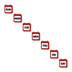 Calendar icons. Calendar with week days. 