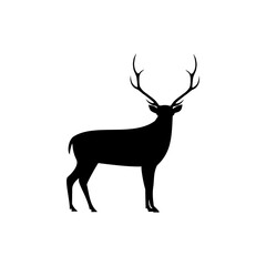 Flat design deer icon. Simple Deer Logo Symbol Template. Deer logo illustration.