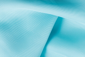 blue silk fabric. wavy fabric texture