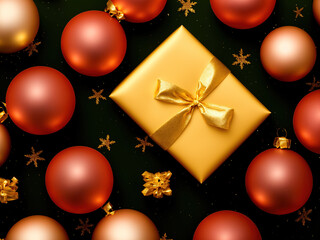 Christmas Presents with Golden Ribbon