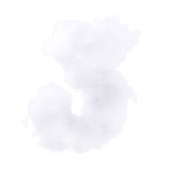 Sign number three cloud texture 3d illustration, concept of third idea or place